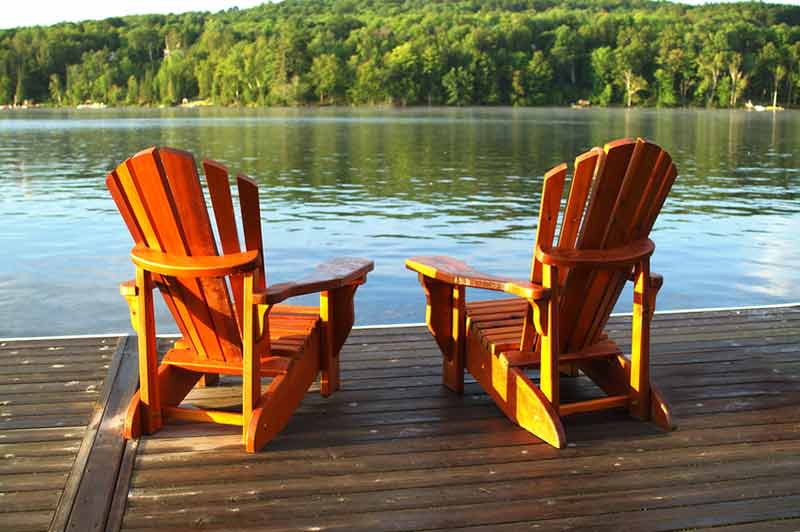Chairs overlooking lake